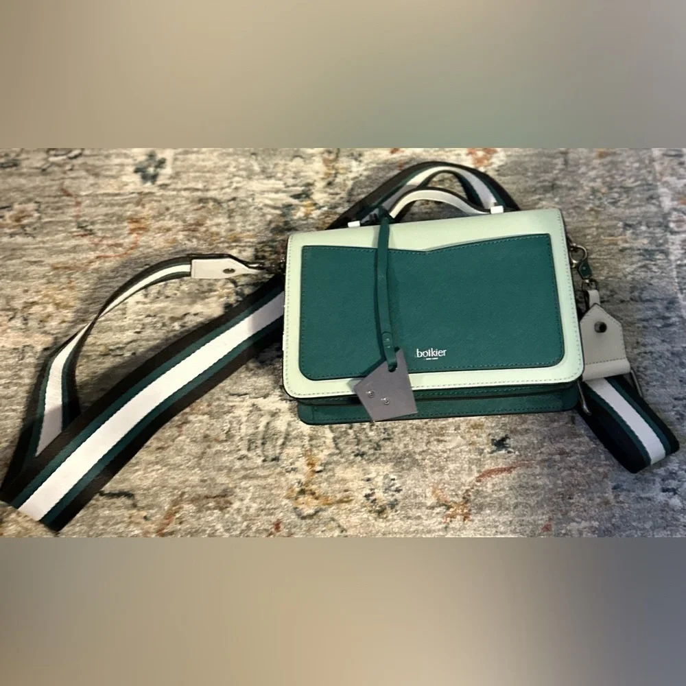 Botkier Cobble Hill Crossbody Bag Green Leather NWT